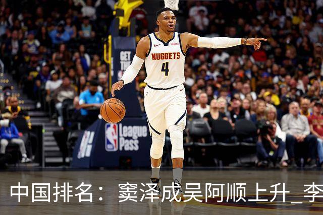 中国排名：窦泽成吴阿顺上升 李昊桐处于100边缘